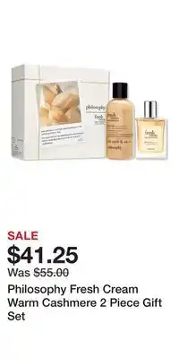 Ulta Beauty Philosophy Fresh Cream Warm Cashmere 2 Piece Gift Set offer