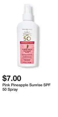Bath & Body Works Pink Pineapple Sunrise SPF 50 Spray offer