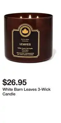 Bath & Body Works White Barn Leaves 3-Wick Candle offer