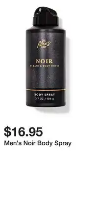 Bath & Body Works Men's Noir Body Spray offer