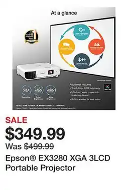 Office Depot Epson EX3280 XGA 3LCD Portable Projector offer