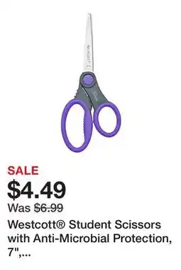 Office Depot Westcott Student Scissors with Anti-Microbial Protection, 7, Pointed, Assorted Colors offer