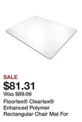 Office Depot Floortex Cleartex Enhanced Polymer Rectangular Chair Mat For Hard Floors, 48 x 51, Clear offer