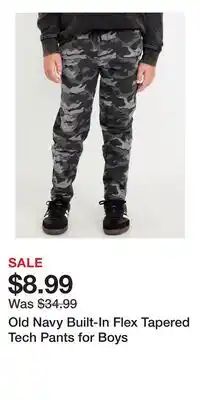 Old Navy Old Navy Built-In Flex Tapered Tech Pants for Boys offer