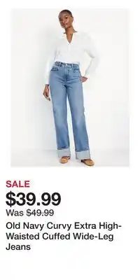 Old Navy Old Navy Curvy Extra High-Waisted Cuffed Wide-Leg Jeans offer