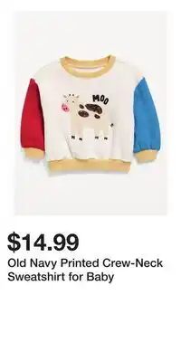 Old Navy Old Navy Printed Crew-Neck Sweatshirt for Baby offer