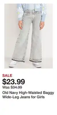 Old Navy Old Navy High-Waisted Baggy Wide-Leg Jeans for Girls offer