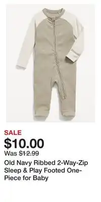 Old Navy Old Navy Ribbed 2-Way-Zip Sleep & Play Footed One-Piece for Baby offer