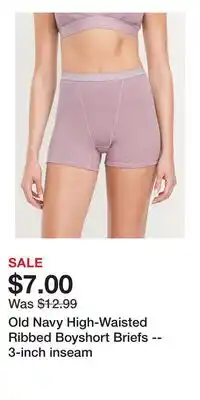 Old Navy Old Navy High-Waisted Ribbed Boyshort Briefs -- 3-inch inseam offer