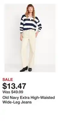 Old Navy Old Navy Extra High-Waisted Wide-Leg Jeans offer