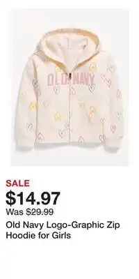 Old Navy Old Navy Logo-Graphic Zip Hoodie for Girls offer