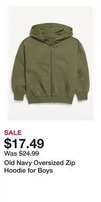 Old Navy Old Navy Oversized Zip Hoodie for Boys offer