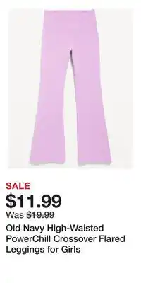 Old Navy Old Navy High-Waisted PowerChill Crossover Flared Leggings for Girls offer