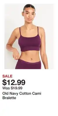Old Navy Old Navy Cotton Cami Bralette offer