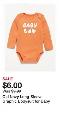 Old Navy Old Navy Long-Sleeve Graphic Bodysuit for Baby offer