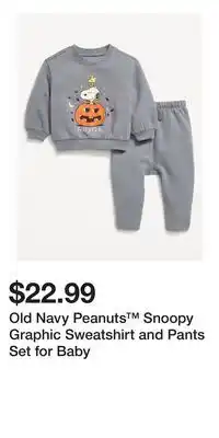 Old Navy Old Navy Peanuts Snoopy Graphic Sweatshirt and Pants Set for Baby offer