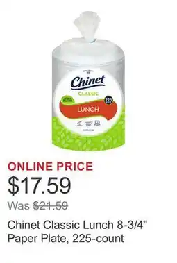 Costco Chinet Classic Lunch 8-3/4 Paper Plate, 225-count offer
