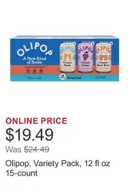Costco Olipop, Variety Pack, 12 fl oz 15-count offer