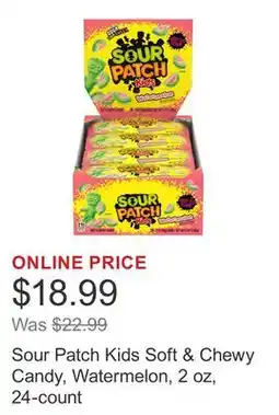 Costco Sour Patch Kids Soft & Chewy Candy, Watermelon, 2 oz, 24-count offer