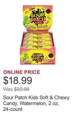 Costco Sour Patch Kids Soft & Chewy Candy, Watermelon, 2 oz, 24-count offer