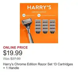 Costco Harry's Chrome Edition Razor Set 13 Cartridges + 1 Handle offer