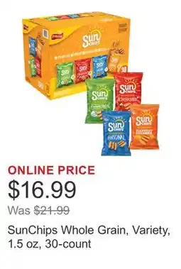 Costco SunChips Whole Grain, Variety, 1.5 oz, 30-count offer