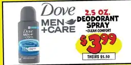 Ollie's 2.5 OZ. DEODORANT MEN SPRAY offer