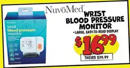 Ollie's NuvōMed WRIST BLOOD PRESSURE MONITOR offer