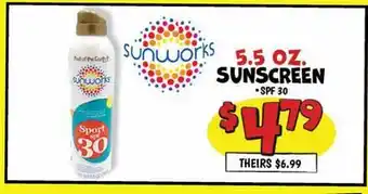 Ollie's sunworks SUNSCREEN offer