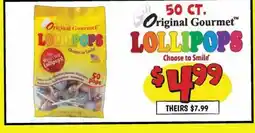 Ollie's 50 CT. Original Gourmet LOLLIPOPS offer