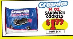 Ollie's CREAMIES 14 OZ. SANDWICH COOKIES offer
