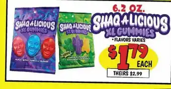Ollie's SHAQ ALICIOUS XL GUMMIES offer