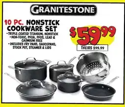 Ollie's GRANITESTONE 10 PC. NONSTICK COOKWARE SET offer