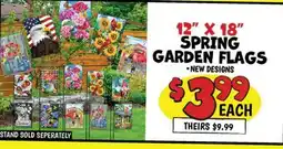 Ollie's 12 X 18 SPRING GARDEN FLAGS offer