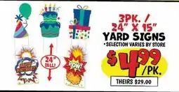 Ollie's ЗРК./24 X 15 YARD SIGNS offer