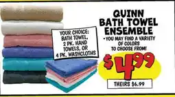 Ollie's QUINN BATH TOWEL ENSEMBLE offer