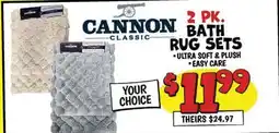 Ollie's CANNON CLASSIC 2 PK. BATH RUG SETS offer