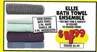 Ollie's ELLIE BATH TOWEL ENSEMBLE offer