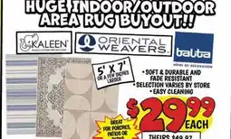 Ollie's 5' X 7' HUGE INDOOR/OUTDOOR AREA RUG BUYOUT!! offer
