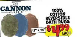 Ollie's 100% CLASSIC COTTON REVERSIBLE BATH RUGS offer