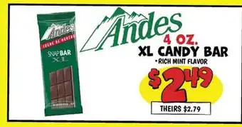 Ollie's Andes 4 OZ. XL CANDY BAR offer