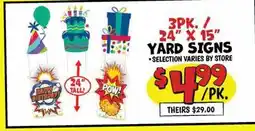 Ollie's 3 PK. / 24 X 15 YARD SIGNS offer