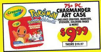 Ollie's CRAYOLA 75+ PC. CHARMANDER ART CASE offer
