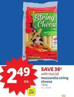 Lidl Mozzarella string cheese offer