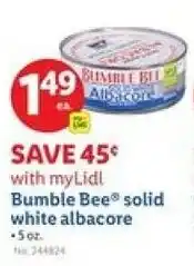 Lidl Bumble Bee solid white albacore offer