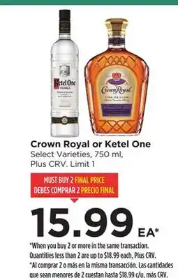 Food 4 Less Crown Royal or Ketel One offer