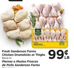 Food 4 Less Fresh Sanderson Farms Chicken Drumsticks or Thighs offer