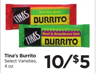 Food 4 Less Tina's Burrito offer