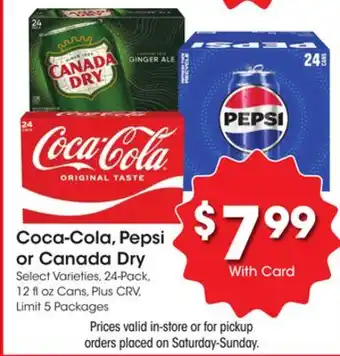 Ralphs Coca-Cola, Pepsi or Canada Dry offer