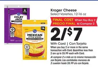 Ralphs Kroger Cheese offer